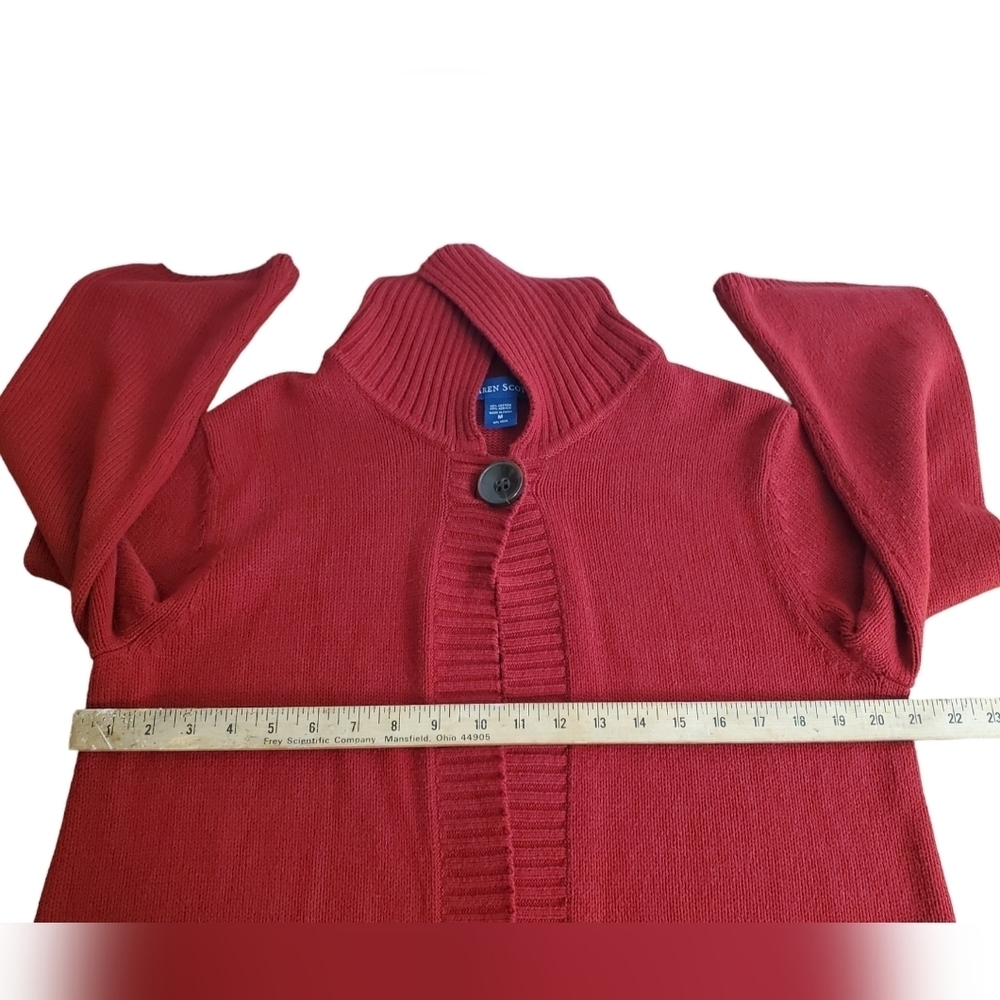 Karen Scott Women's Knit Cardigan. Red. MED. #334 - Picture 10 of 12